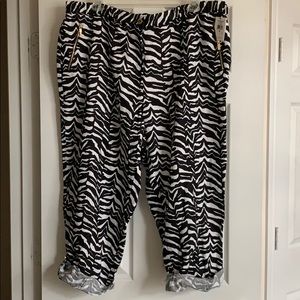 Zebra Print Linen Pants